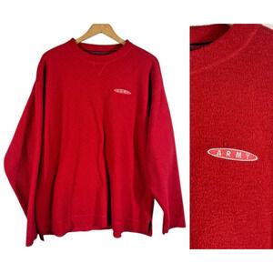 Army Marines Sweater Pullover Sweatshirt Shirt Medium Mens Boucle Nubby Vintage